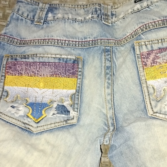 EUC Vintage 34w Motor Oil Wide Leg 90's Baggy Jeans - Picture 9 of 15